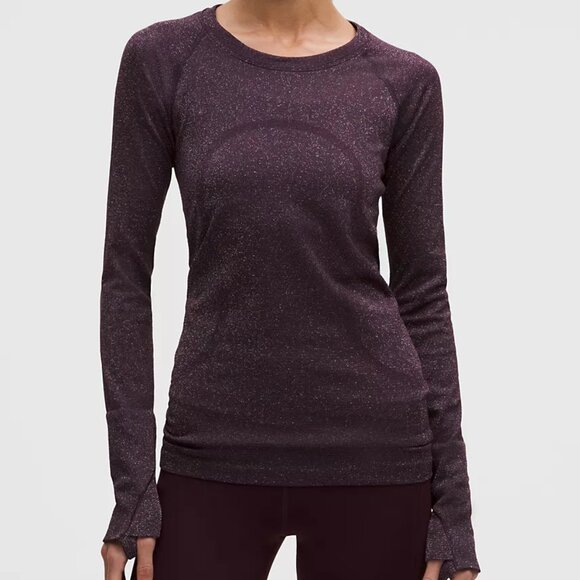 lululemon athletica Tops - BNWT Lululemon Swiftly Tech Long Sleeve 2.0, Sparkle, Black Plum/Rainbow Lurex